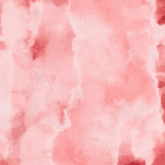 Fototapeta premium Red ink and watercolor texture on white paper background. Paint leaks and ombre effects. Hand painted abstract image.
