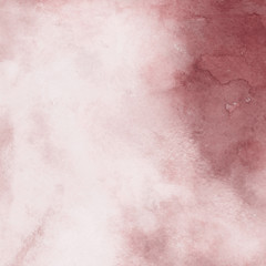 Red ink and watercolor texture on white paper background. Paint leaks and ombre effects. Hand painted abstract image.