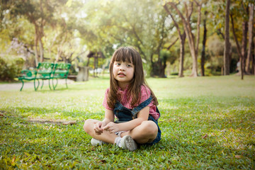 Fototapeta premium Children playing in the garden.