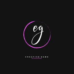 E G EG Initial logo template vector. Letter logo concept