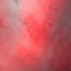 Red ink and watercolor texture on white paper background. Paint leaks and ombre effects. Hand painted abstract image.