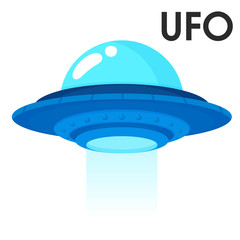 Cute cartoon spacecraft from outer space or alien ufo © anuwat