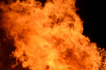 fire burning isolated with black background