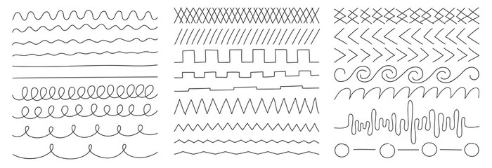 linear vector image on a white background, a set of geometric lines and shapes, elements of decor and design - obrazy, fototapety, plakaty