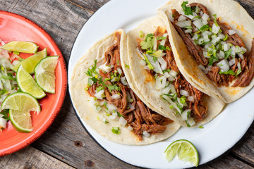 Mexican beef barbacoa tacos - obrazy, fototapety, plakaty