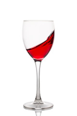 Glass of red wine. Isolated on white background.
