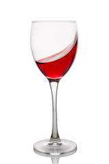 Glass of red wine. Isolated on white background.