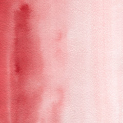 Red ink and watercolor texture on white paper background. Paint leaks and ombre effects. Hand painted abstract image.