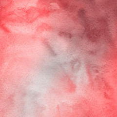 Red ink and watercolor texture on white paper background. Paint leaks and ombre effects. Hand painted abstract image.