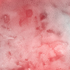 Red ink and watercolor texture on white paper background. Paint leaks and ombre effects. Hand painted abstract image.