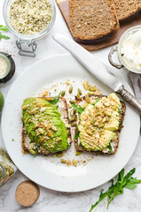 Healthy avocado toasts