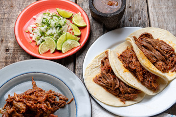 Mexican beef barbacoa tacos