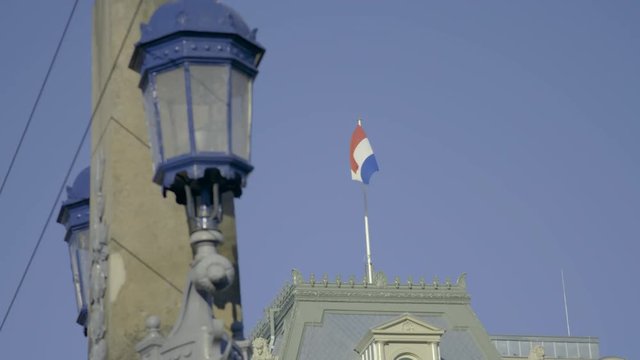 Netherlands flag in Amsterdam.