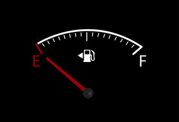 Vector of empty car fuel gauge