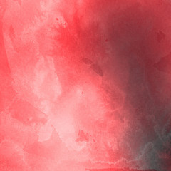 Red ink and watercolor texture on white paper background. Paint leaks and ombre effects. Hand painted abstract image.