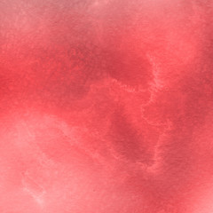 Red ink and watercolor texture on white paper background. Paint leaks and ombre effects. Hand painted abstract image.