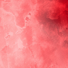 Red ink and watercolor texture on white paper background. Paint leaks and ombre effects. Hand painted abstract image.