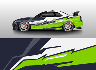 Car wrap livery decal vector , supercar, rally, drift . Graphic abstract stripe racing background . Eps 10 