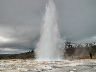 Geysir Geothermal Water Spring area in Iceland