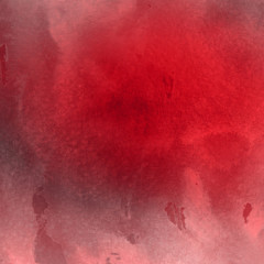 Red ink and watercolor texture on white paper background. Paint leaks and ombre effects. Hand painted abstract image.