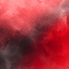 Red ink and watercolor texture on white paper background. Paint leaks and ombre effects. Hand painted abstract image.