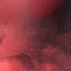 Red ink and watercolor texture on white paper background. Paint leaks and ombre effects. Hand painted abstract image.