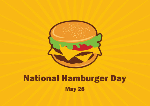 National Hamburger Day vector. Burger cartoon. Hamburger vector. Important day