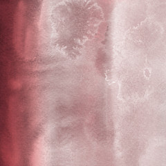 Red ink and watercolor texture on white paper background. Paint leaks and ombre effects. Hand painted abstract image.