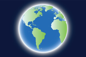 World map isolated on white background. Earth, globe icon. Vector