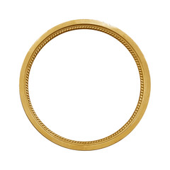 Golden frame for paintings, mirrors or photo isolated on white background