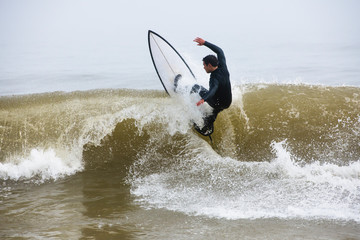 Man surfing in sea