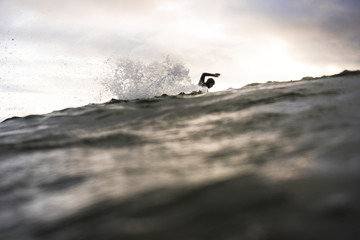 Man surfing in sea