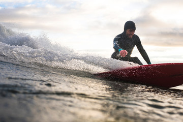 Man surfing in sea