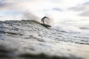 Man surfing in sea