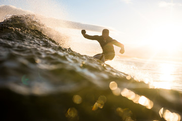Man surfing in sea