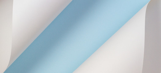 Abstract geometric shape pastel blue and white color paper background