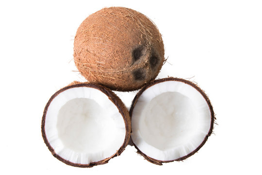 open coconut isolated in white background
