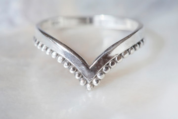 Silver female elegant decorative ring