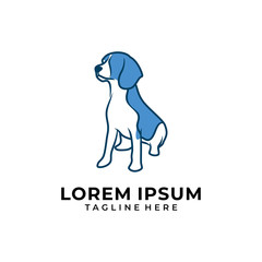 Beagle Dog Blue Line