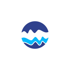 Wave icon logo design vector template