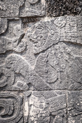 Ancient mayan stone reliefs