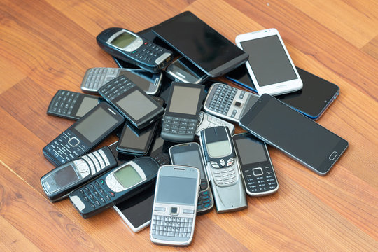 Pile of mobile phones