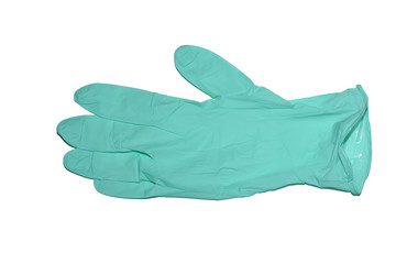 Light Green Nitrite Glove,isolated on white with clipping path