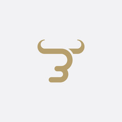 B for Buffalo Logo - Vector logo template