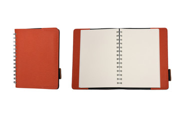 Orange Modern book isolate on white background with clipping path.