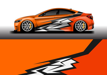 Fototapeta premium Sticker car design vector. Graphic abstract background designs for vehicle, race car, rally, livery 