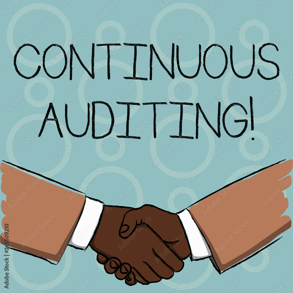 Poster writing note showing continuous auditing. business concept for internal process that examines accoun