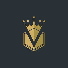 V Royal Crown Logo - Vector logo template