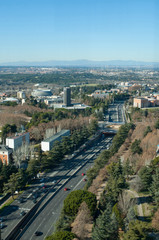 Obraz premium Madrid, Spain. January, 12, 2019. Madrid skyline from the lighthouse of Moncloa