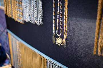 Necklace with Albanian coat of arms national symbol made of gold